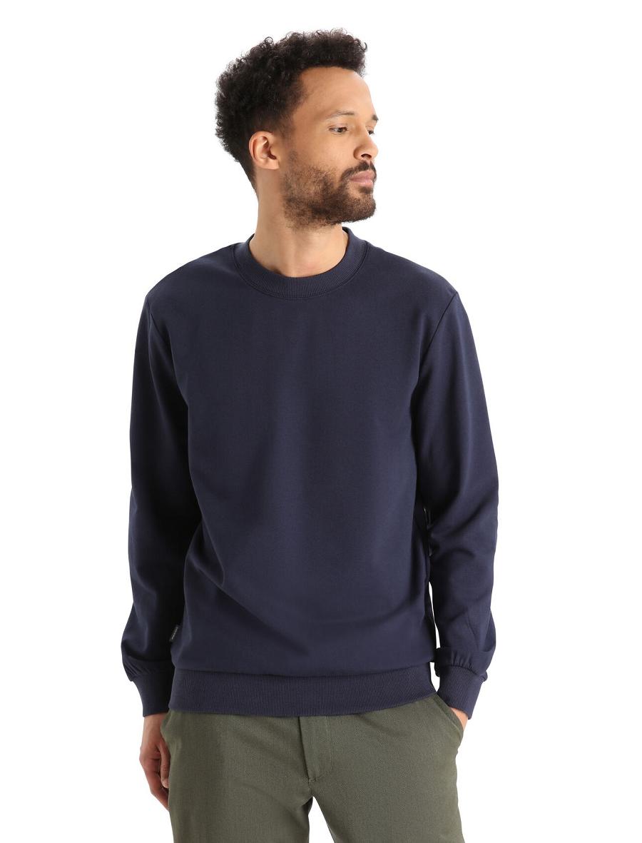 Sweat À Capuche Icebreaker Merino Central II Long Sleeve Sweatshirt Homme Bleu Marine | FR 1275GSOL